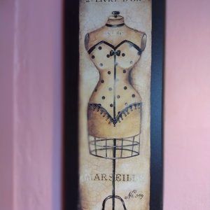 8"×20" Paris lingerie wall plaques